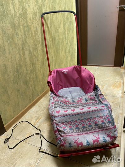 Санки коляска на колесах