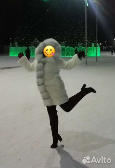 Шуба норковая с капюшоном