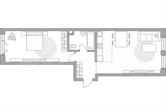 2-к. квартира, 60,7 м², 3/11 эт.