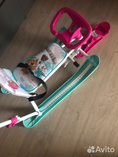 Детский снегокат с родительской ручкой