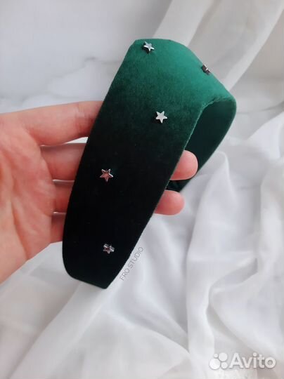 Ободок кокошник современный бархатный