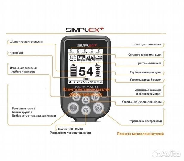 Металлоискатель NoktaMakro Simplex Plus /Рассрочка