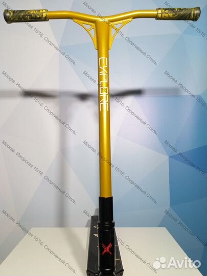 Трюковой самокат Explore spade deluxe gold, новый