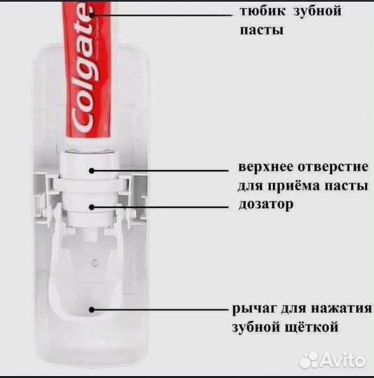 Дозатор для зубной пасты. Настенный держатель