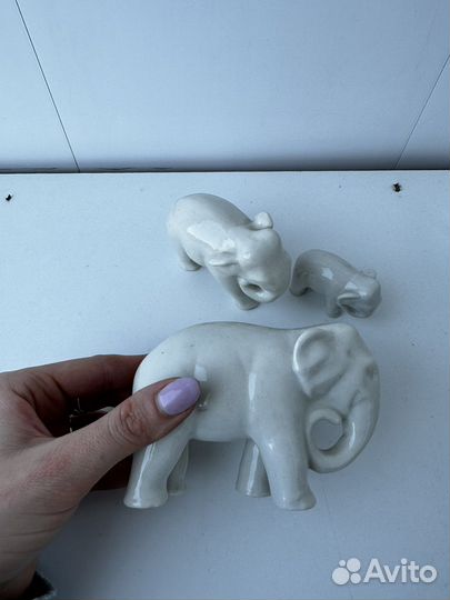 Слоны лфз фарфоровые статуэтки
