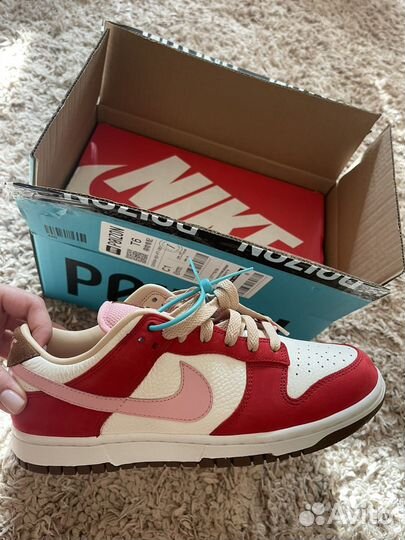 Nike dunk low sail and sport red оригинал