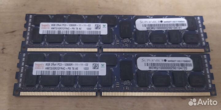 DDR3-1600mhz 16gb ecc reg 8+8гб