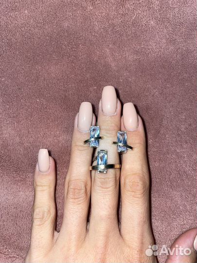 Комплект серьги+кольцо