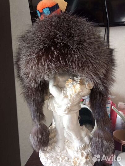Шапка женская, норка/ чернобурка, утеплён.подклад