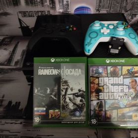 Xbox one, два джойстика, руль, монитор, переходник