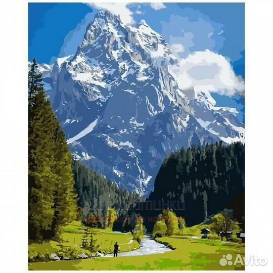 Картина по номерам 30x40 Вид на большую заснеженну