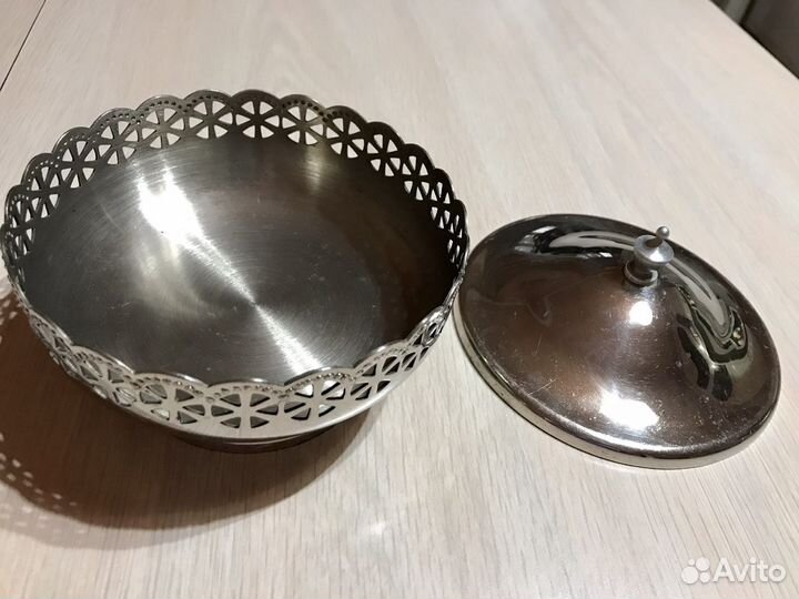 Конфетница мельхиор СССР, винтаж