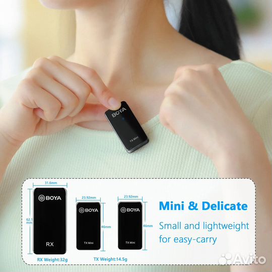 Петличный WiFi микрофон boya BY-XM6-S1 Mini