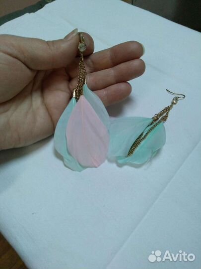 Серьги перышки