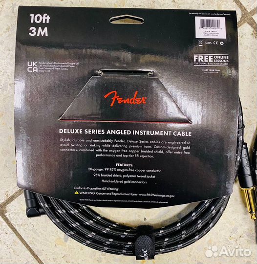Гитарный Кабель Fender Deluxe PRO 3m Новый