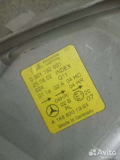 Фара правая Mercedes А140 W168 a1688202061