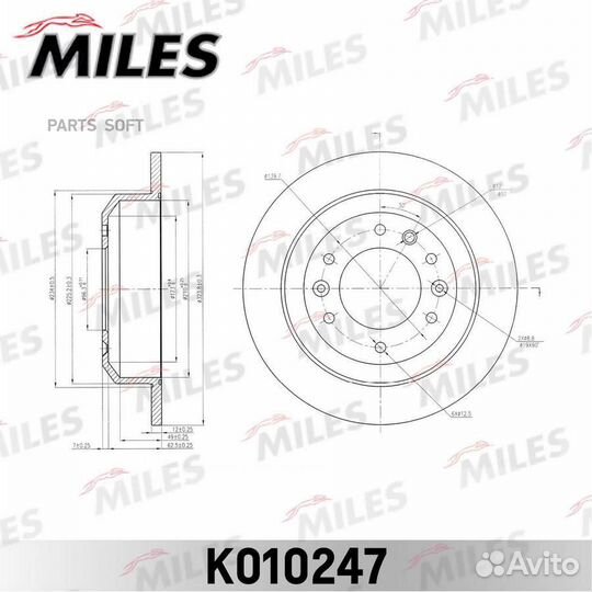Miles K010247 Диск тормозной задний D324мм. KIA ca
