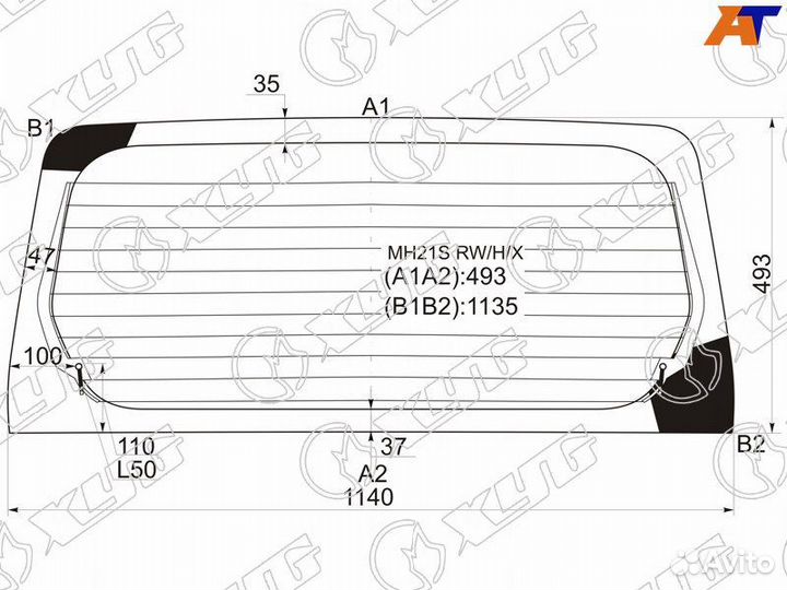 Стекло заднее Suzuki Wagon R