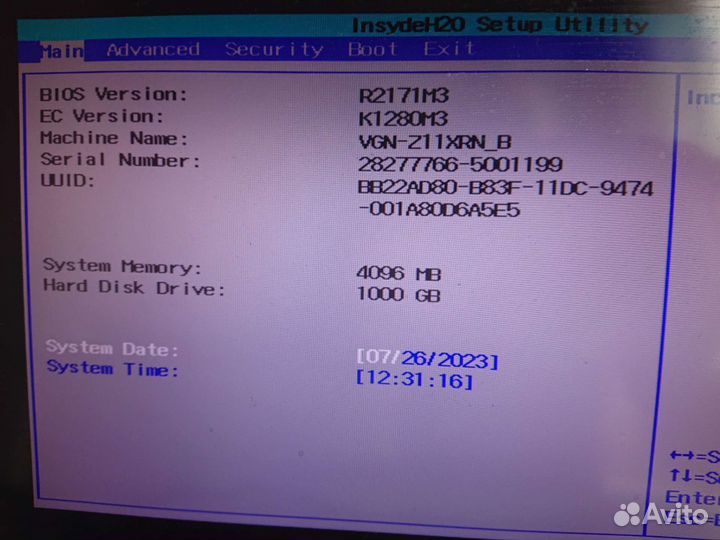 Sony vgn z11 xrn