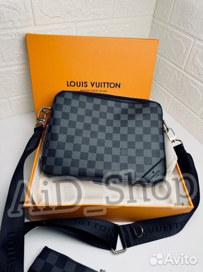 Сумка louis vuitton мужская 3в1 (чёрная)