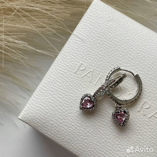 Серьги Pandora серебро 925 пробы