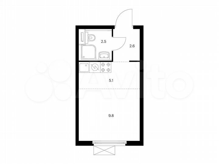 Квартира-студия, 20 м², 3/16 эт.