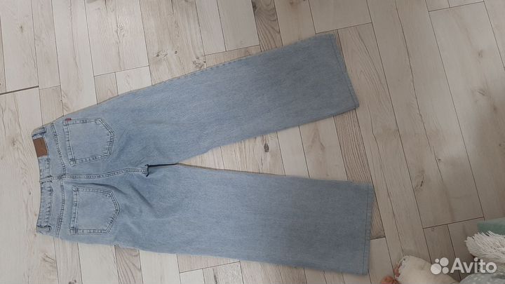 Джинсы широкие клеш 46