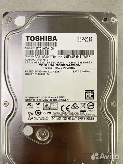 Toshiba, 1Tb, HDD, SATA III, 3.5