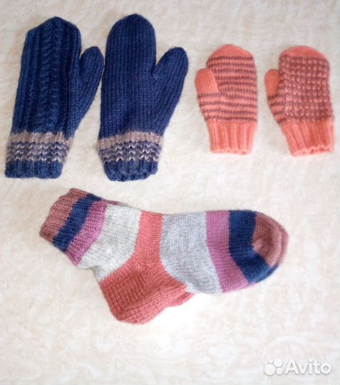 Носки ручной вязки шерстяные