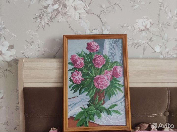 Картина вышитая крестиком ручная работа