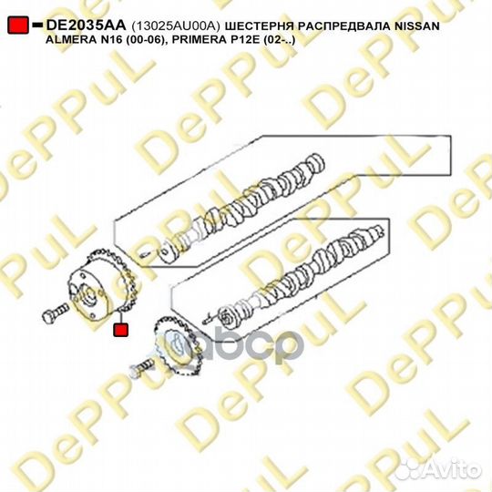 Шестерня распредвала nissan almera N16 (00-06)