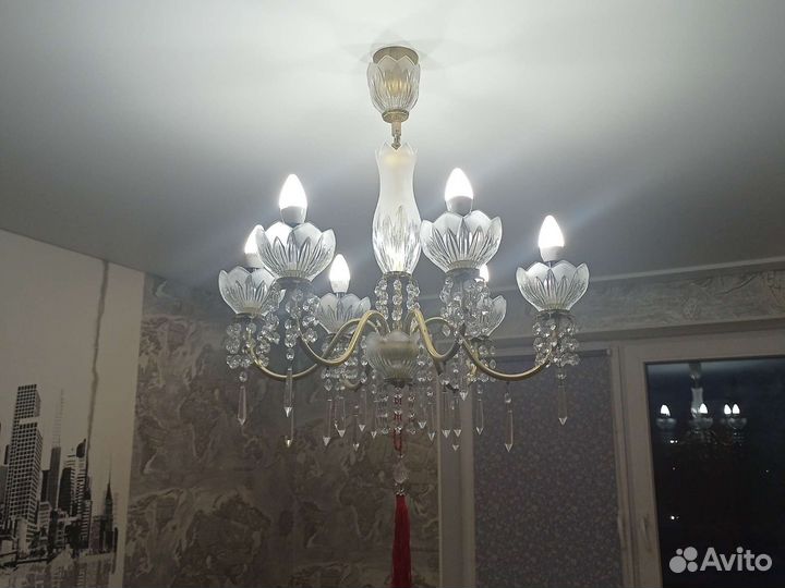 Хрустальная люстра СССР винтажная