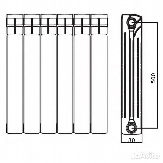 Радиатор биметаллический 4 секции аквапром