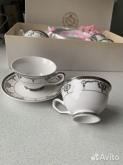 Чайный набор фарфор, 6 персон, новый