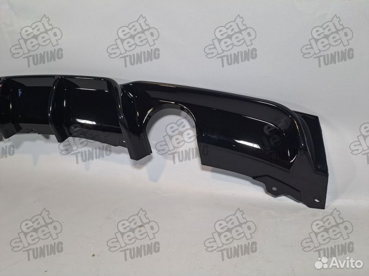 Диффузор BMW F30 1+1 чёрный глянец