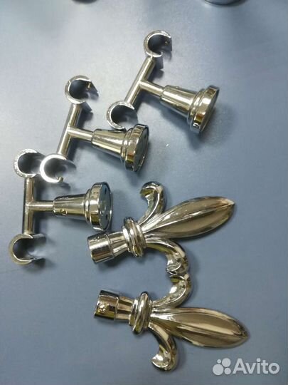 Комплект для карнизы для штор хром глянец