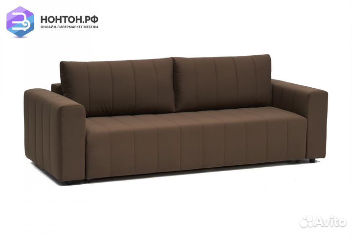 Диван еврокнижка Малибу коричневый