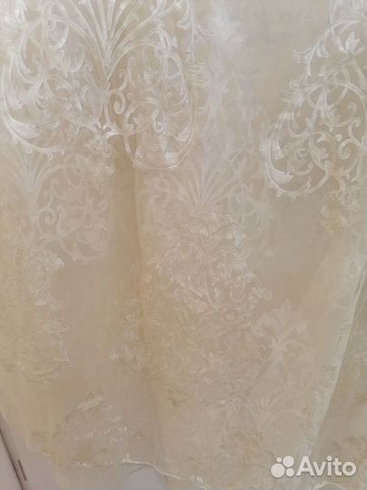 Тюль золотистая