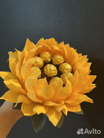Подсолнух с конфетами на день учителя