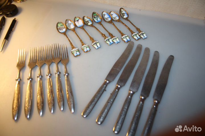 Ложки эмаль СССР, ножи-вилки СССР