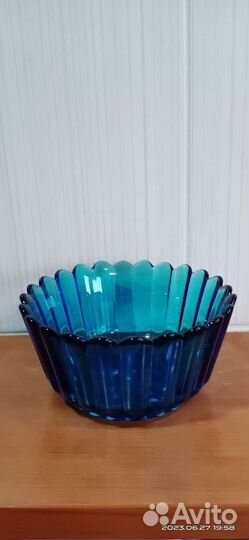 Ваза синее стекло СССР