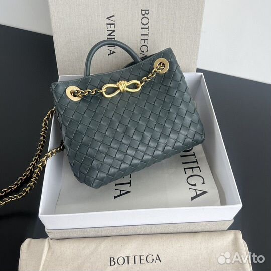 Сумка bottega venetta andiamo 25 зелёная
