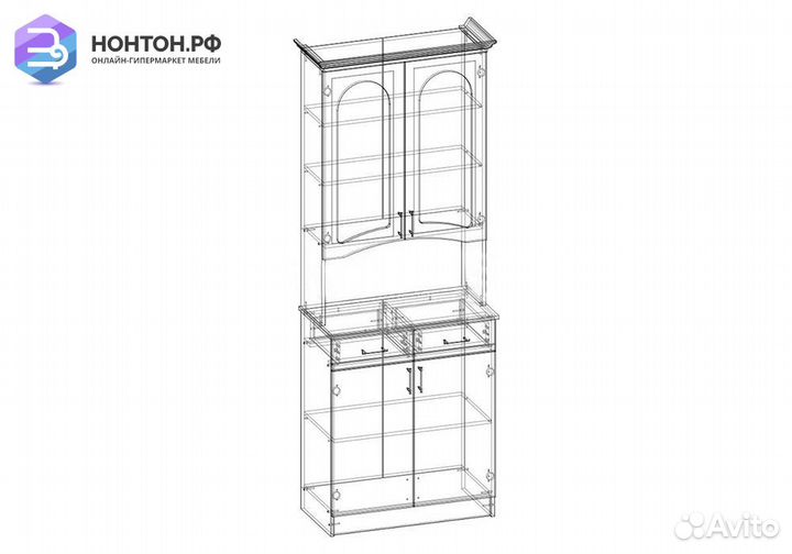 Буфет Констанция 2-х створчатый голубой