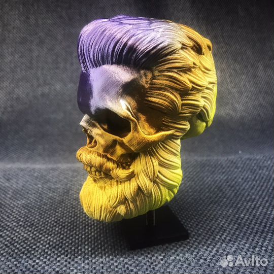 Фигурка/Статуэтка Череп с бородой для Барбершопа