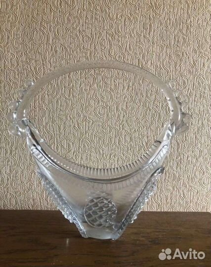 Ваза корзина конфетница стекло
