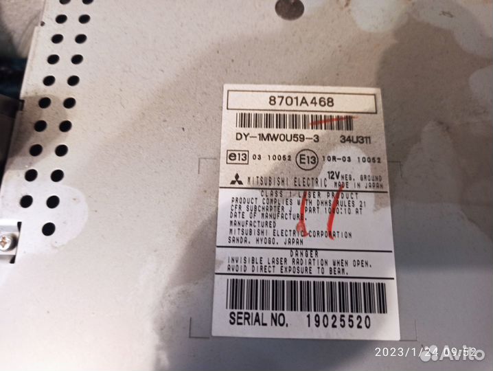 Магнитола mitsubishi outlander xl 2011г.в