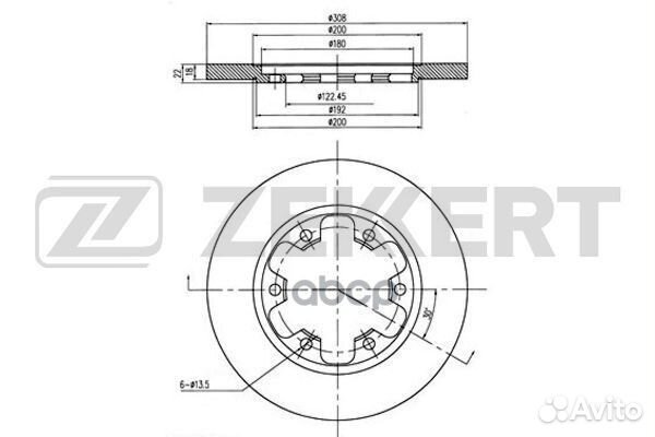 Диск торм. задн. Ford Transit 13- bs-6109 Zekkert