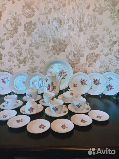 Чайно-кофейный сервиз гдр Кольдиц винтаж