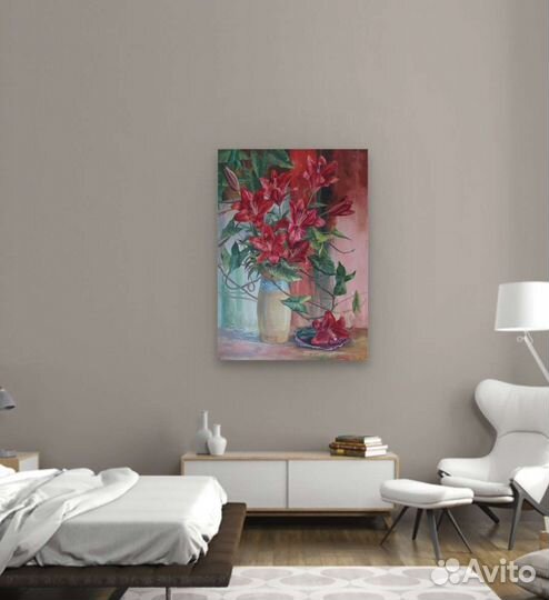 Картина маслом на холсте цветы
