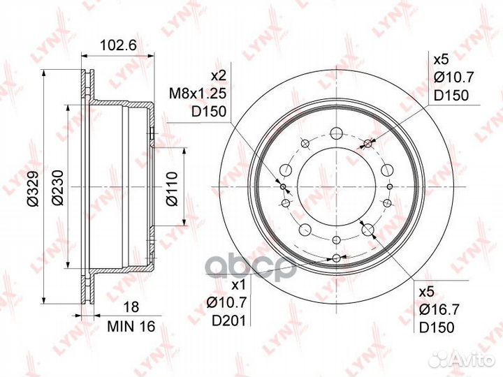 BN-1185 Диск тормозной lynxauto BN-1185 lynxauto